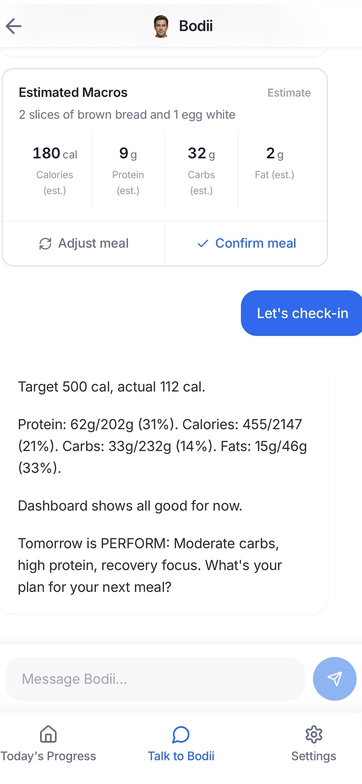 Chat with your AI coach