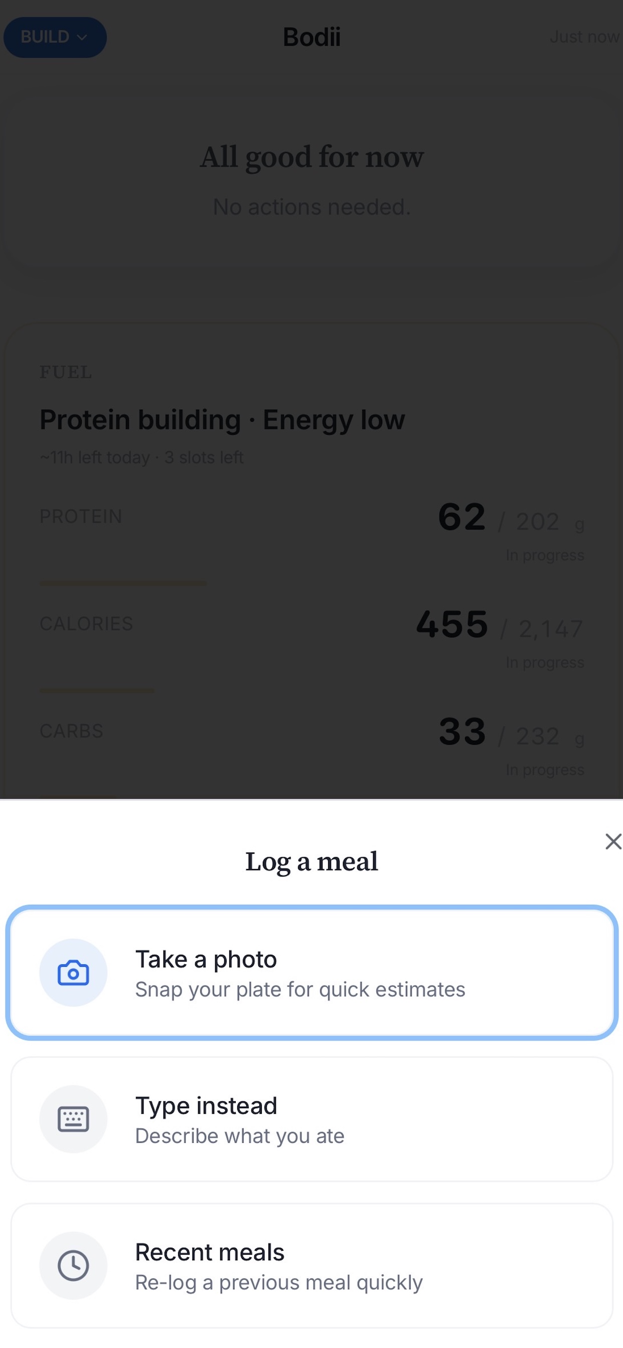 Food logging with AI